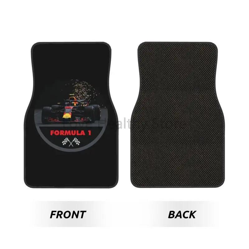 Formula 1 Car Floor Mats F1 Car Racing Auto Front Rear Foot Mats 4-Piece Full Set with Non-Slip Rubber Backing Car Accessories